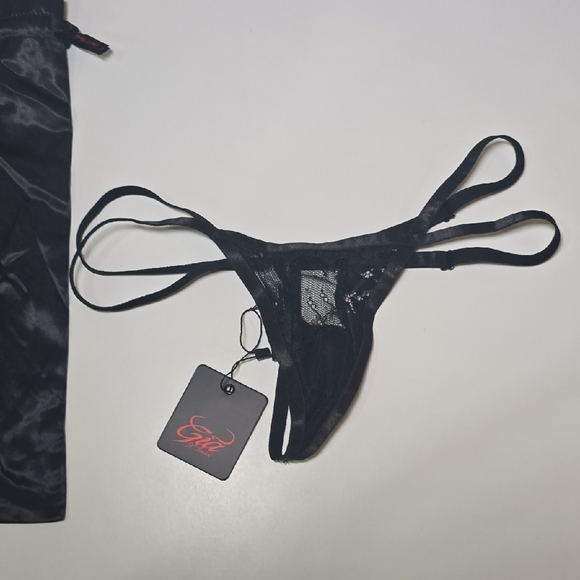 I.AM.GIA Other - NWT G.I.A. X-Rated Black Lace Double Strap G String Thong